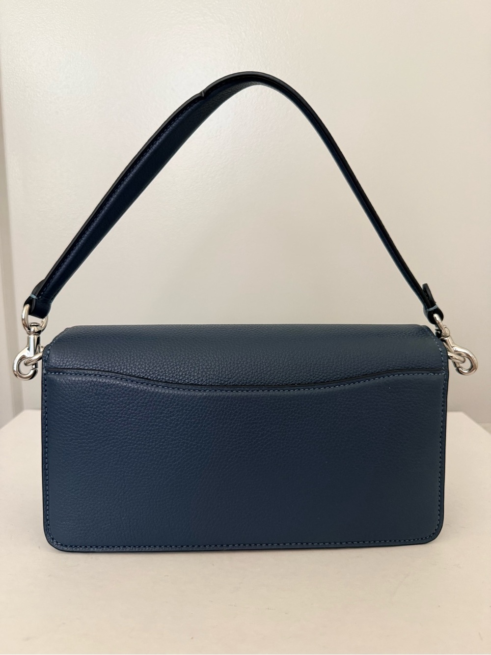 Coach Tabby Shoulder Bag (CH735) in Dark Blue Pebbled Leather with Signature C - Picture 2 of 9